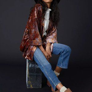 Anthropologie Esme Velvet Kimono Jacket